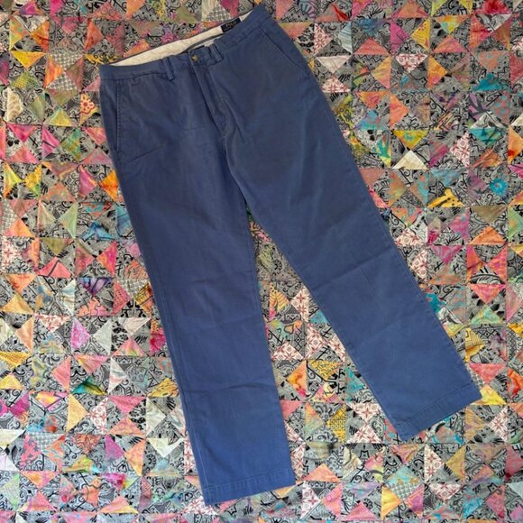 Polo Ralph Lauren Pants Men's 34x32 Blue Chino Classic Fit Flat Front Preppy - Picture 4 of 8